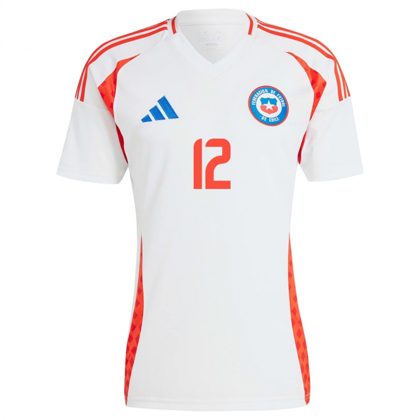 Niño Camiseta Chile Christian Bravo #12 Blanco 2ª Equipación 24-26 La Camisa México