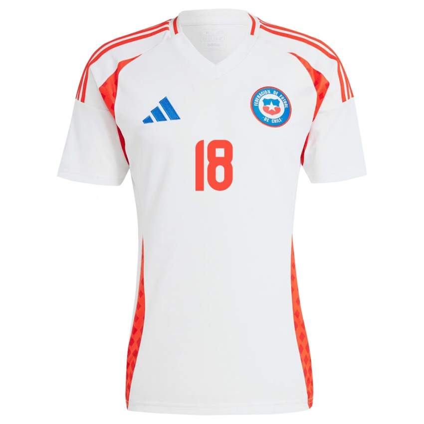 Niño Camiseta Chile Oliver Ramis #18 Blanco 2ª Equipación 24-26 La Camisa México