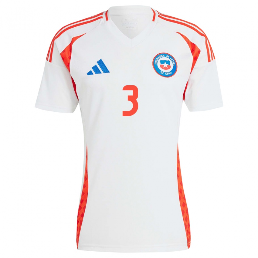 Niño Camiseta Chile Iván Román #3 Blanco 2ª Equipación 24-26 La Camisa México