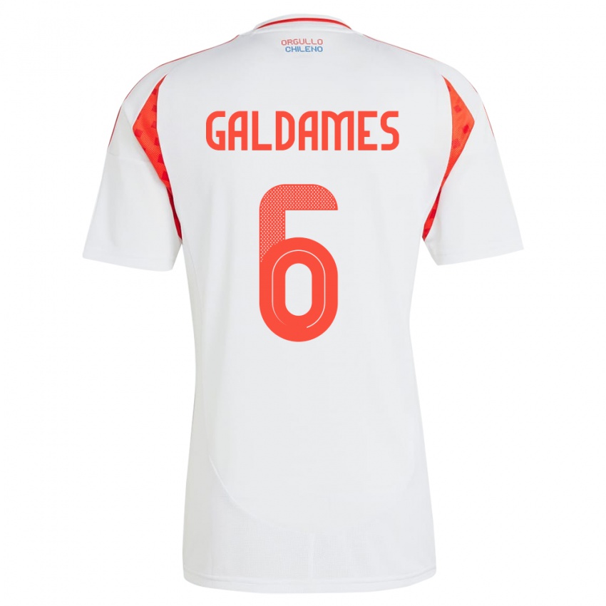 Niño Camiseta Chile Thomas Galdames #6 Blanco 2ª Equipación 24-26 La Camisa México