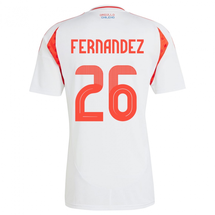 Niño Camiseta Chile Nicolás Fernández #26 Blanco 2ª Equipación 24-26 La Camisa México