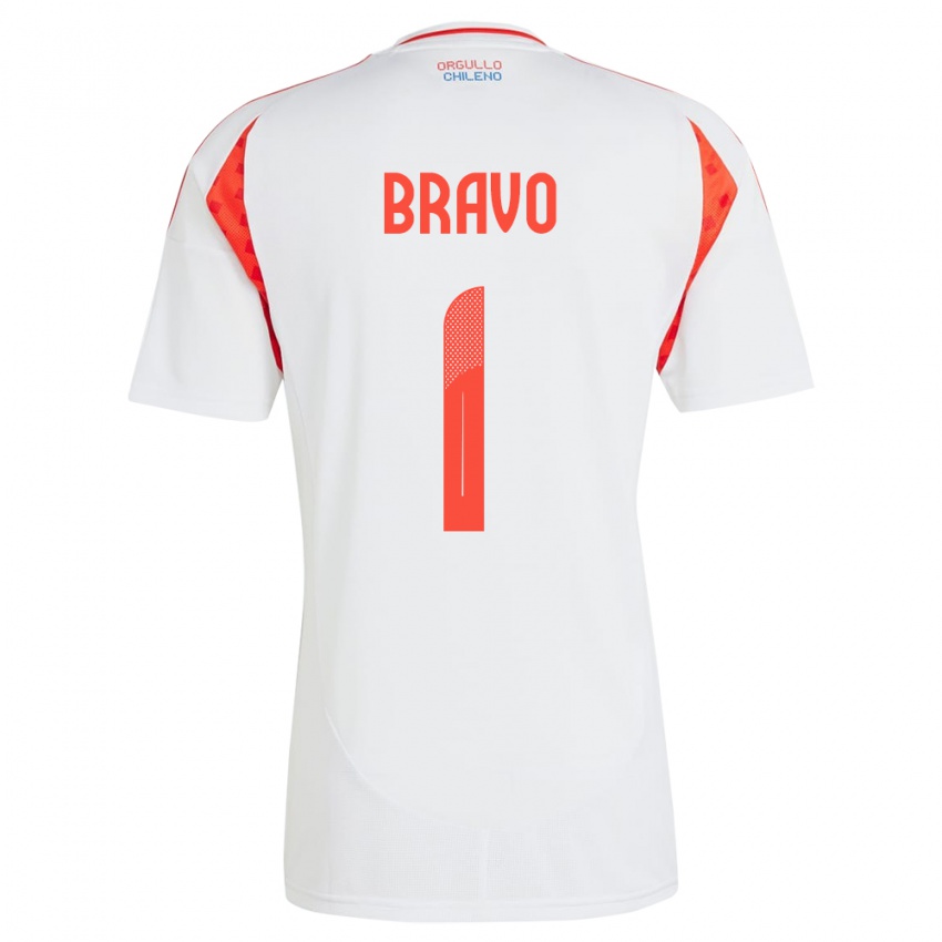 Niño Camiseta Chile Claudio Bravo #1 Blanco 2ª Equipación 24-26 La Camisa México