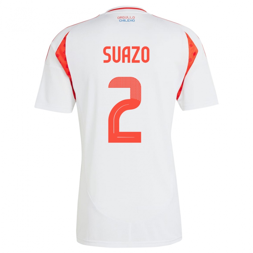 Niño Camiseta Chile Gabriel Suazo #2 Blanco 2ª Equipación 24-26 La Camisa México