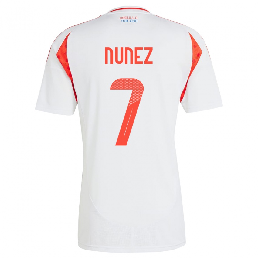 Niño Camiseta Chile Marcelino Núñez #7 Blanco 2ª Equipación 24-26 La Camisa México