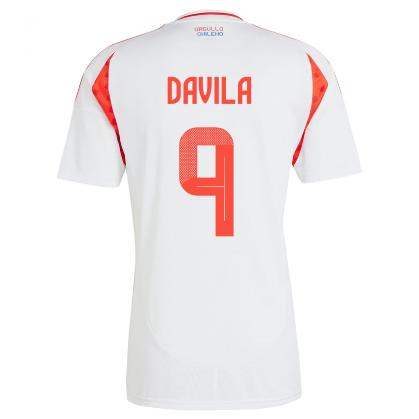 Niño Camiseta Chile Víctor Dávila #9 Blanco 2ª Equipación 24-26 La Camisa México