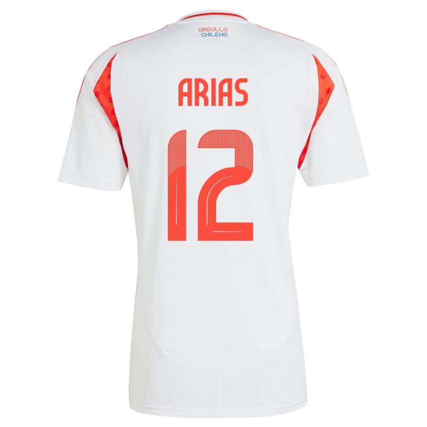 Niño Camiseta Chile Gabriel Arias #12 Blanco 2ª Equipación 24-26 La Camisa México