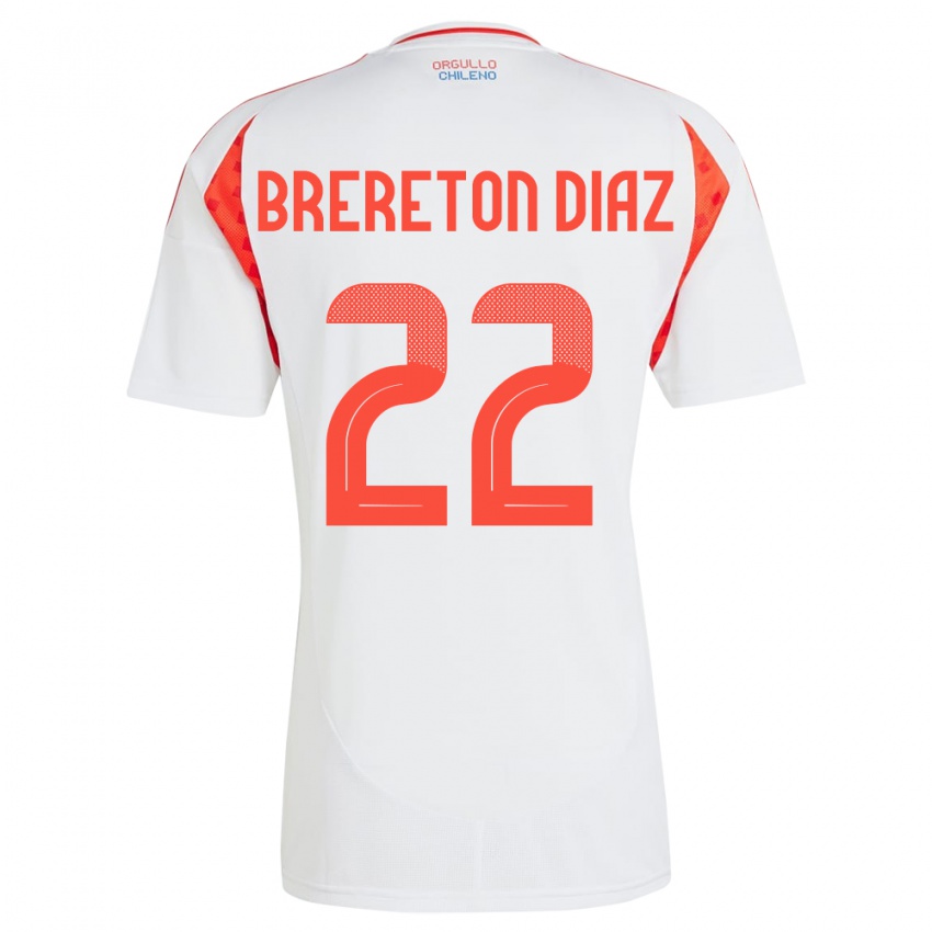 Niño Camiseta Chile Ben Brereton Díaz #22 Blanco 2ª Equipación 24-26 La Camisa México