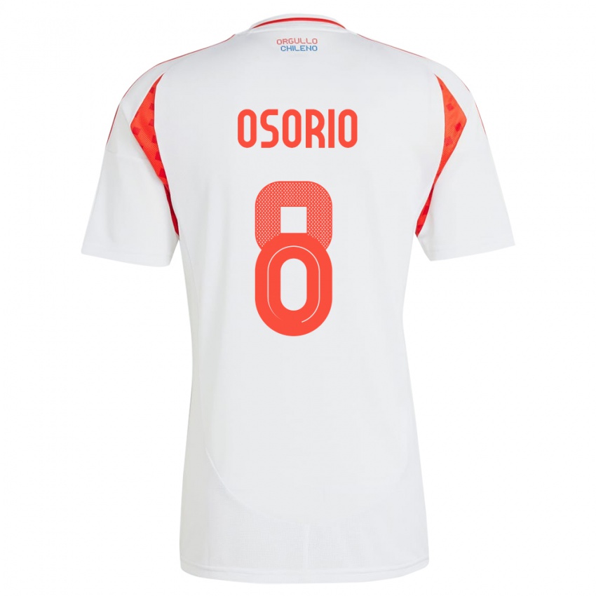 Niño Camiseta Chile Darío Osorio #8 Blanco 2ª Equipación 24-26 La Camisa México