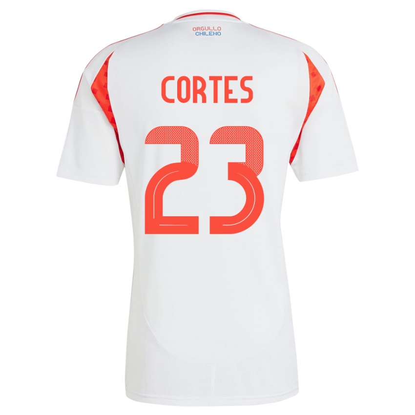 Niño Camiseta Chile Brayan Cortés #23 Blanco 2ª Equipación 24-26 La Camisa México