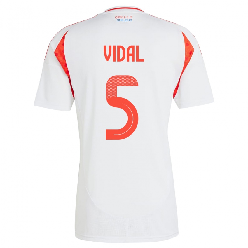 Niño Camiseta Chile Valentín Vidal #5 Blanco 2ª Equipación 24-26 La Camisa México