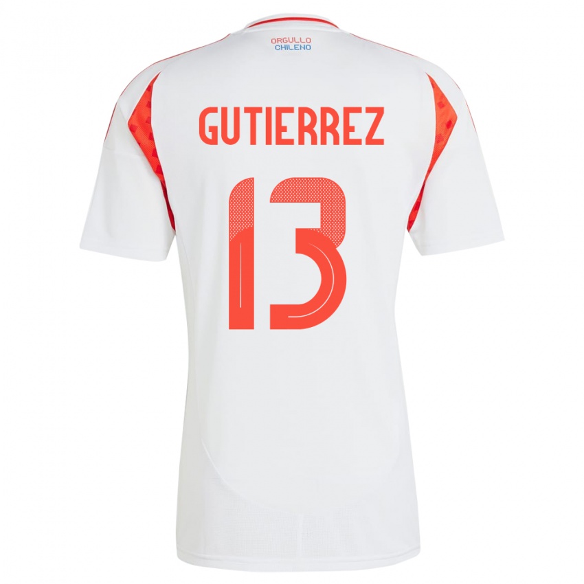 Niño Camiseta Chile Daniel Gutiérrez #13 Blanco 2ª Equipación 24-26 La Camisa México