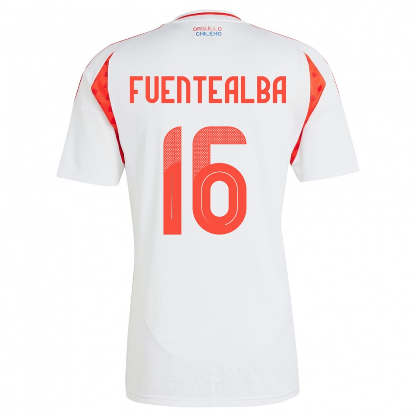 Niño Camiseta Chile Jeison Fuentealba #16 Blanco 2ª Equipación 24-26 La Camisa México