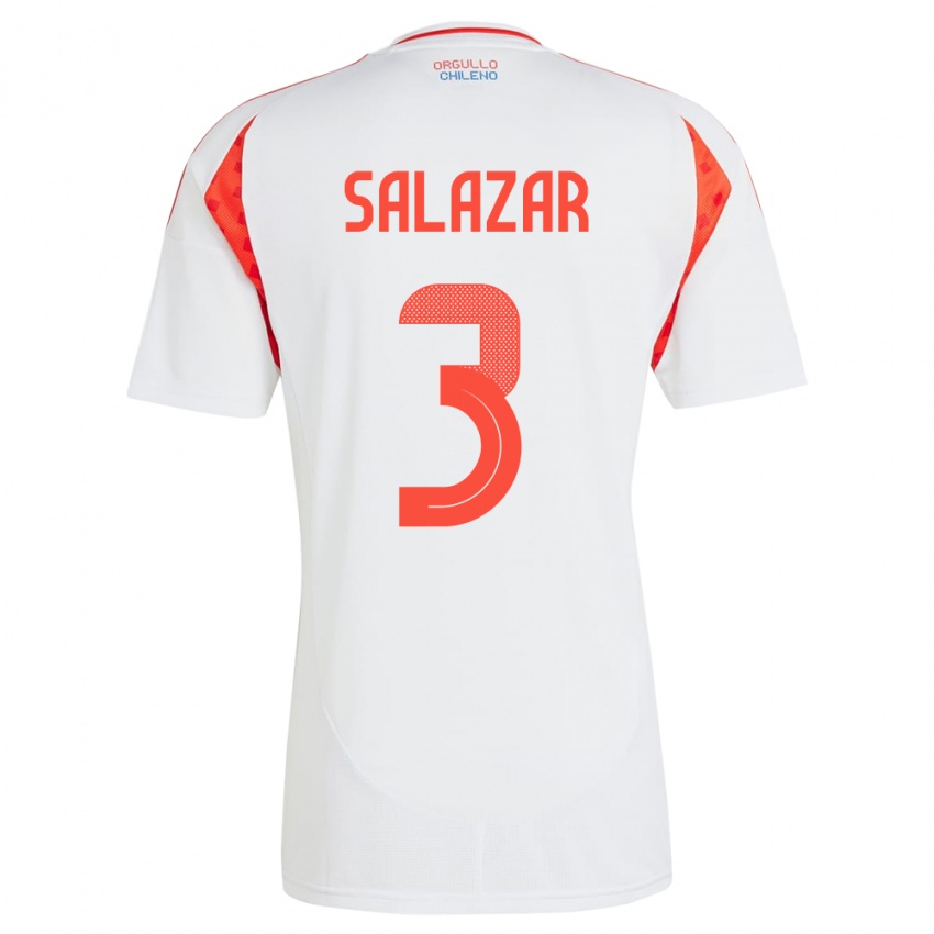 Niño Camiseta Chile Yahir Salazar #3 Blanco 2ª Equipación 24-26 La Camisa México