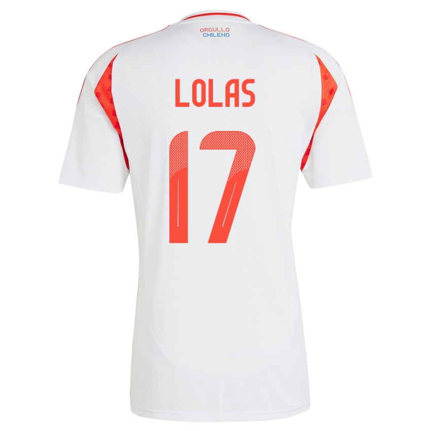 Niño Camiseta Chile Manuel Lolas #17 Blanco 2ª Equipación 24-26 La Camisa México