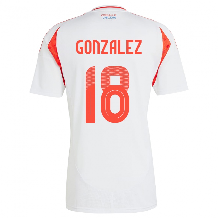 Niño Camiseta Chile Bryan González #18 Blanco 2ª Equipación 24-26 La Camisa México