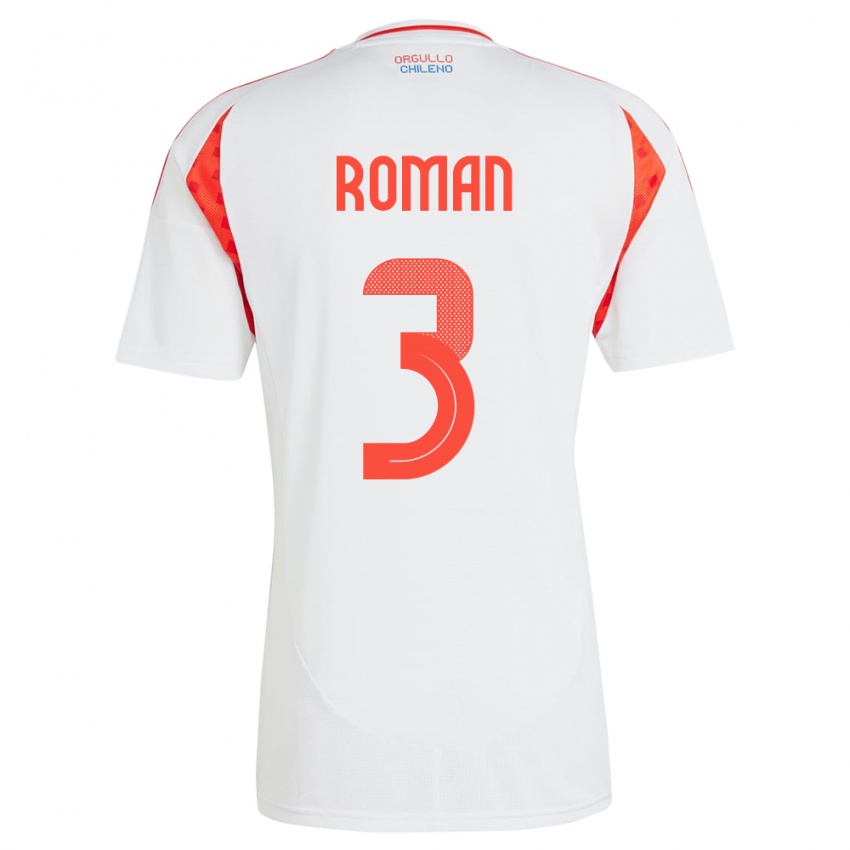 Niño Camiseta Chile Iván Román #3 Blanco 2ª Equipación 24-26 La Camisa México