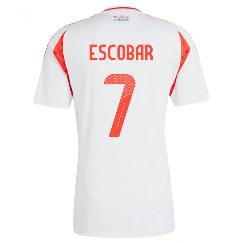 Niño Camiseta Chile Bastián Escobar #7 Blanco 2ª Equipación 24-26 La Camisa México