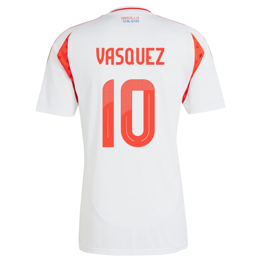 Niño Camiseta Chile Ignacio Vásquez #10 Blanco 2ª Equipación 24-26 La Camisa México