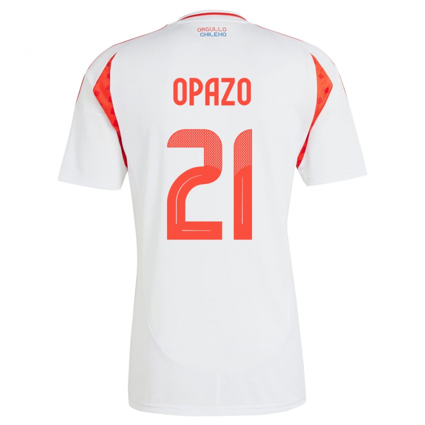 Niño Camiseta Chile Diego Opazo #21 Blanco 2ª Equipación 24-26 La Camisa México