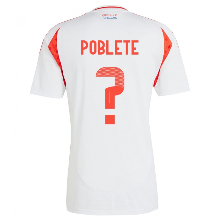 Niño Camiseta Chile José Poblete #0 Blanco 2ª Equipación 24-26 La Camisa México