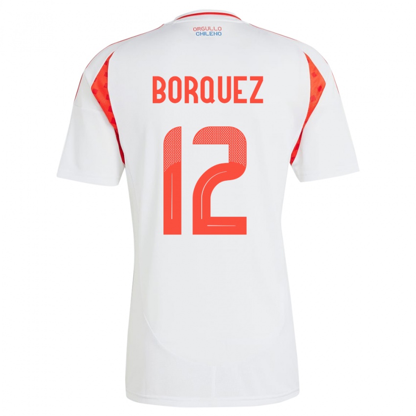 Niño Camiseta Chile Gabriela Bórquez #12 Blanco 2ª Equipación 24-26 La Camisa México