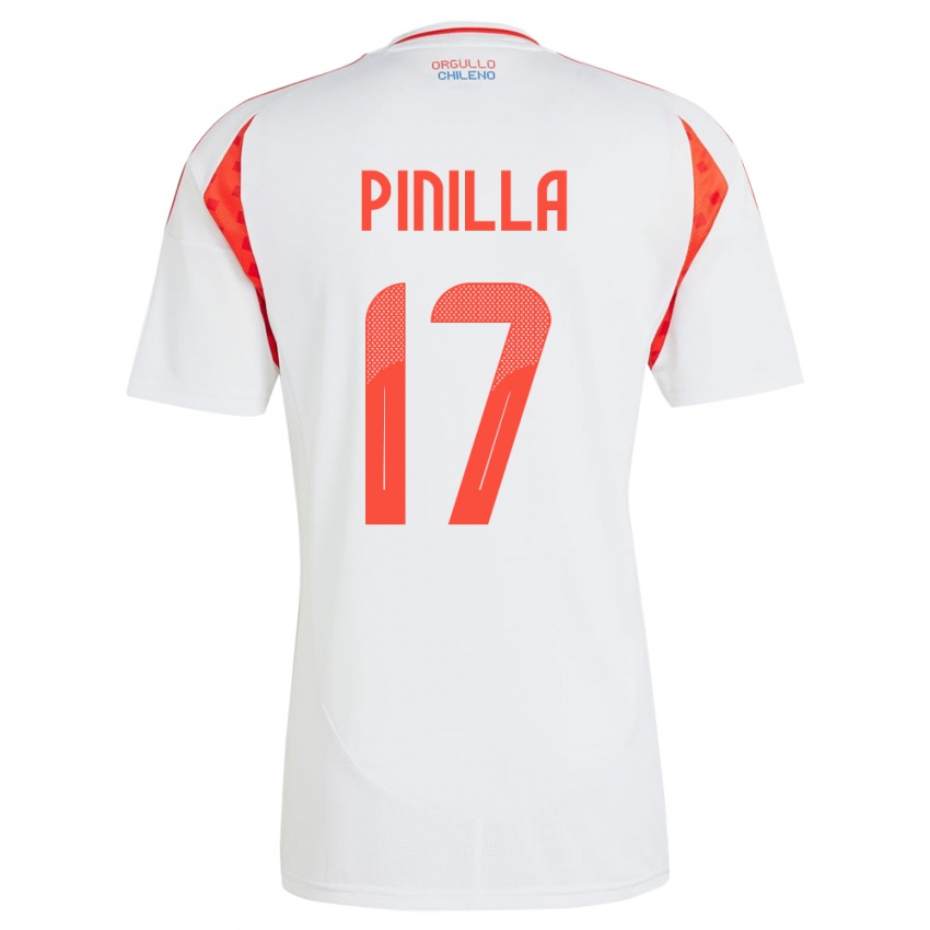 Niño Camiseta Chile Fernanda Pinilla #17 Blanco 2ª Equipación 24-26 La Camisa México