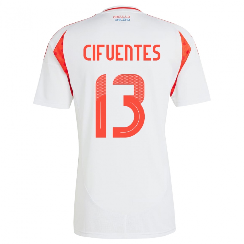 Niño Camiseta Chile Anaís Cifuentes #13 Blanco 2ª Equipación 24-26 La Camisa México