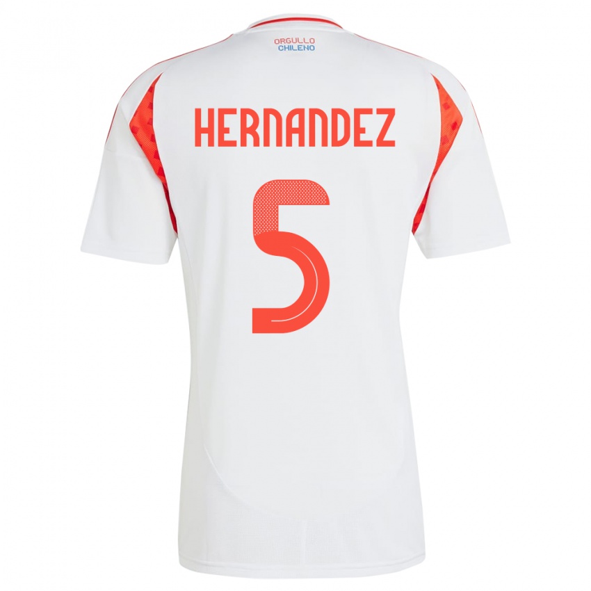 Niño Camiseta Chile Monserrat Hernández #5 Blanco 2ª Equipación 24-26 La Camisa México