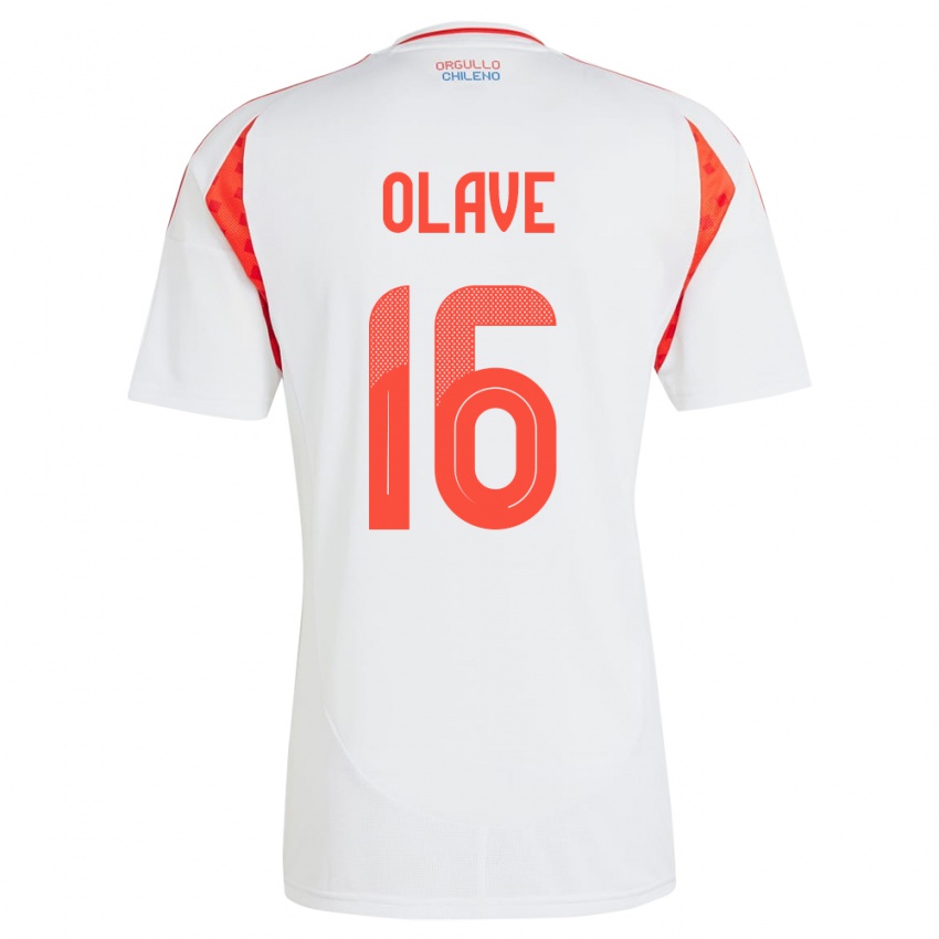 Niño Camiseta Chile Isidora Olave #16 Blanco 2ª Equipación 24-26 La Camisa México