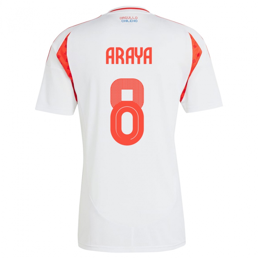 Niño Camiseta Chile Karen Araya #8 Blanco 2ª Equipación 24-26 La Camisa México