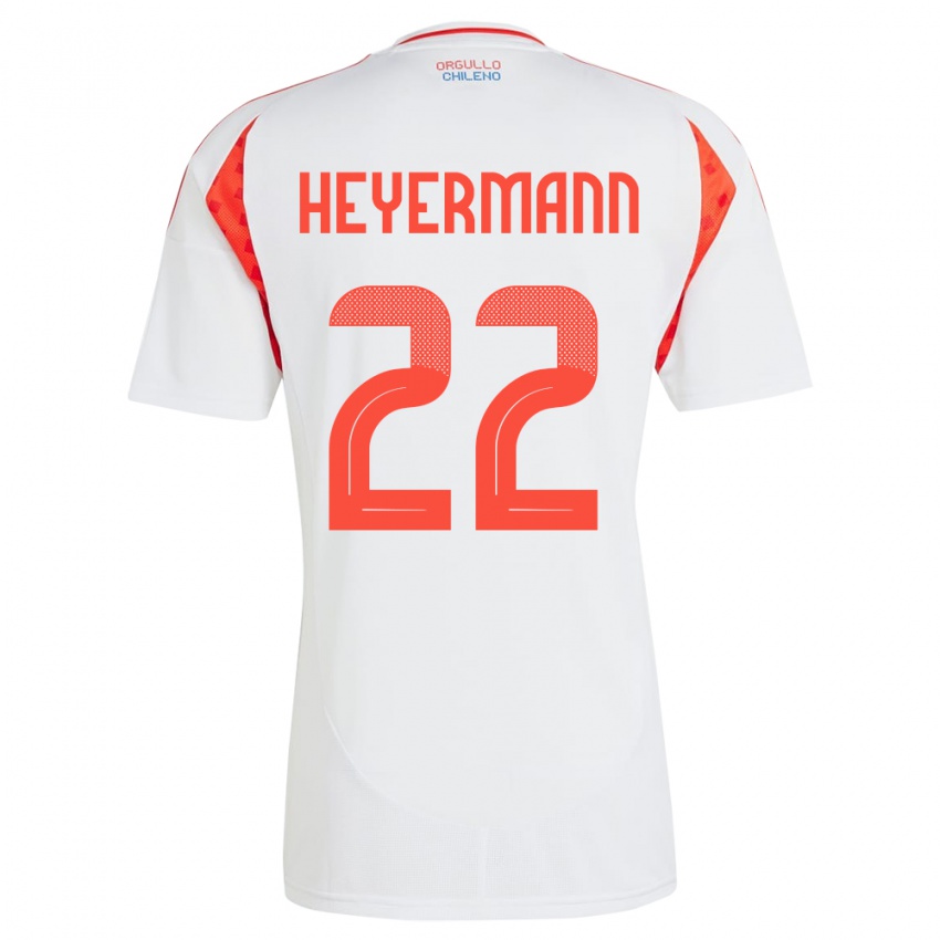 Niño Camiseta Chile Agustina Heyermann #22 Blanco 2ª Equipación 24-26 La Camisa México