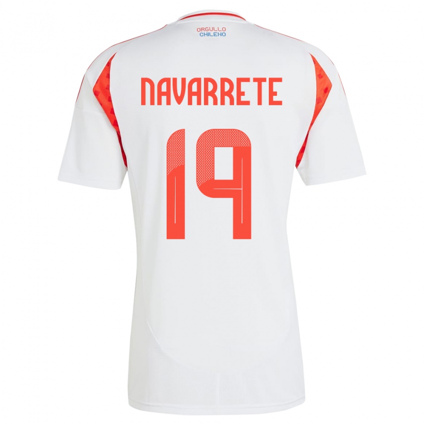 Niño Camiseta Chile Valentina Navarrete #19 Blanco 2ª Equipación 24-26 La Camisa México