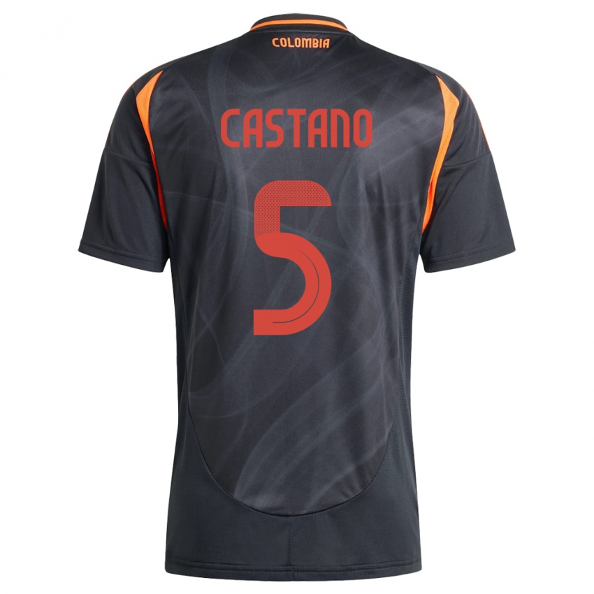 Niño Camiseta Colombia Kevin Castaño #5 Negro 2ª Equipación 24-26 La Camisa México