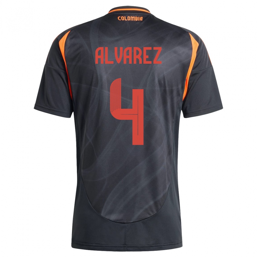 Niño Camiseta Colombia Fernando Álvarez #4 Negro 2ª Equipación 24-26 La Camisa México