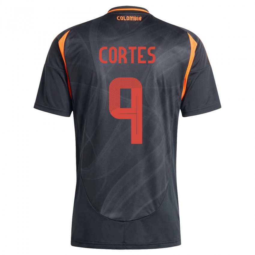 Niño Camiseta Colombia Carlos Cortés #9 Negro 2ª Equipación 24-26 La Camisa México