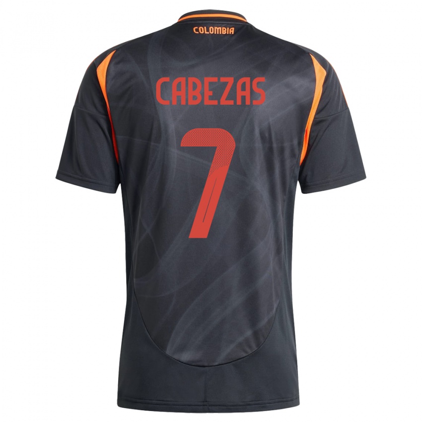 Niño Camiseta Colombia Jorge Cabezas #7 Negro 2ª Equipación 24-26 La Camisa México