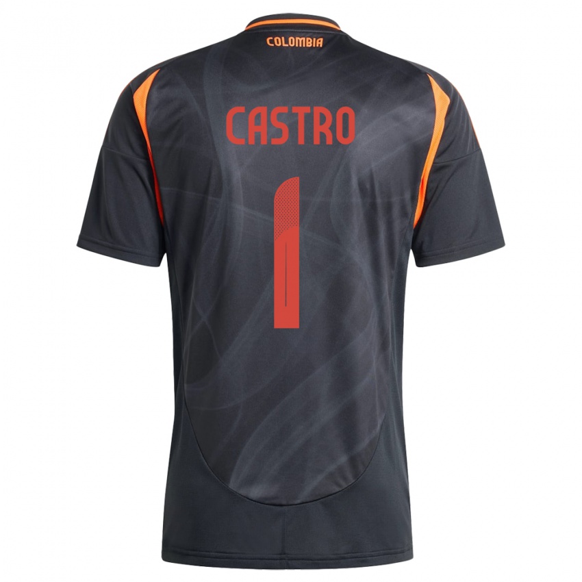 Niño Camiseta Colombia Danny Castro #1 Negro 2ª Equipación 24-26 La Camisa México