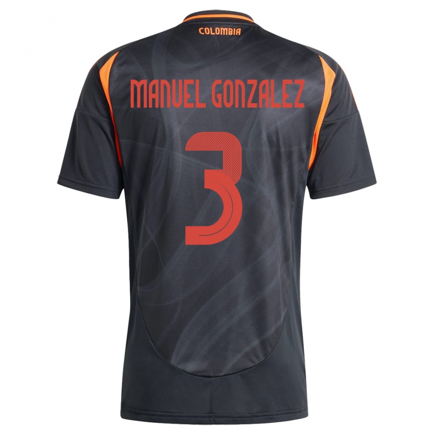 Niño Camiseta Colombia Carlos Manuel González #3 Negro 2ª Equipación 24-26 La Camisa México