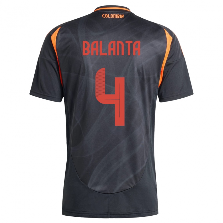 Niño Camiseta Colombia Marlon Balanta #4 Negro 2ª Equipación 24-26 La Camisa México