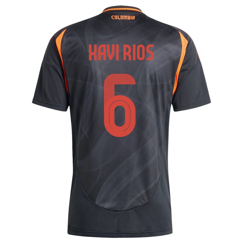 Niño Camiseta Colombia Xavi Ríos #6 Negro 2ª Equipación 24-26 La Camisa México