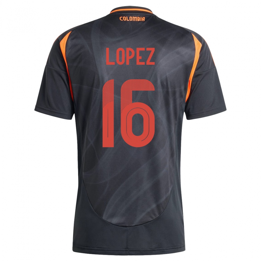 Niño Camiseta Colombia William López #16 Negro 2ª Equipación 24-26 La Camisa México