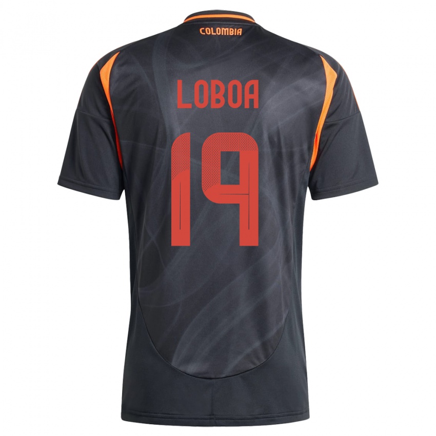 Niño Camiseta Colombia Valerin Loboa #19 Negro 2ª Equipación 24-26 La Camisa México