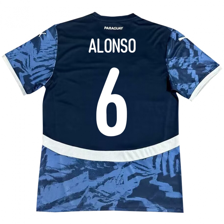 Niño Camiseta Paraguay Júnior Alonso #6 Azul 2ª Equipación 24-26 La Camisa México