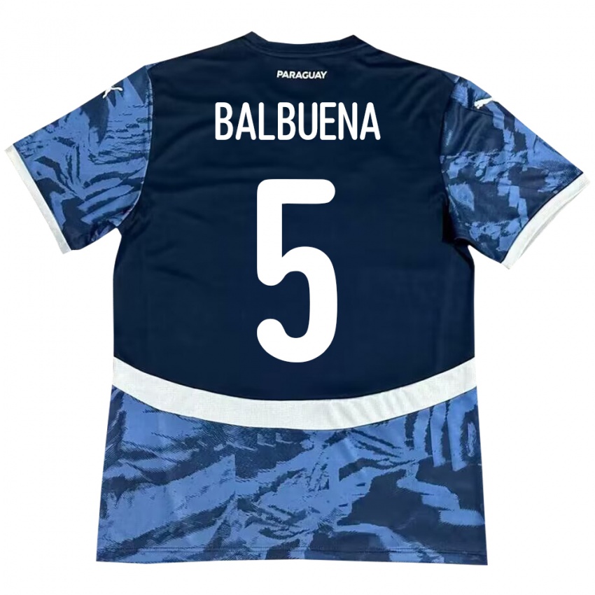 Niño Camiseta Paraguay Fabián Balbuena #5 Azul 2ª Equipación 24-26 La Camisa México