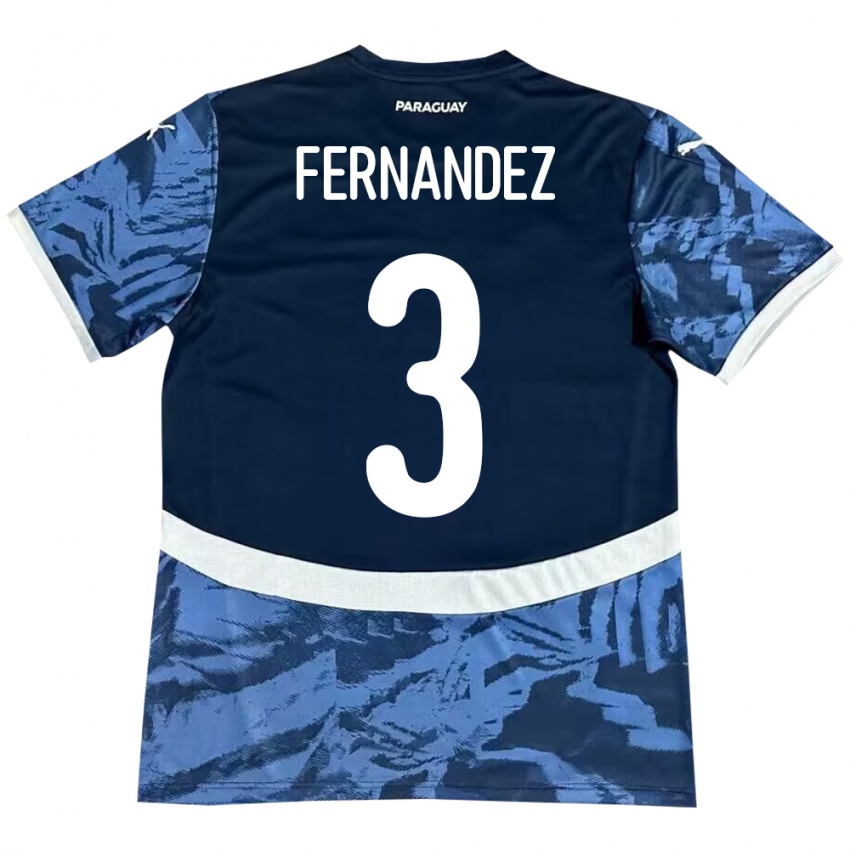 Niño Camiseta Paraguay Roberto Fernández #3 Azul 2ª Equipación 24-26 La Camisa México