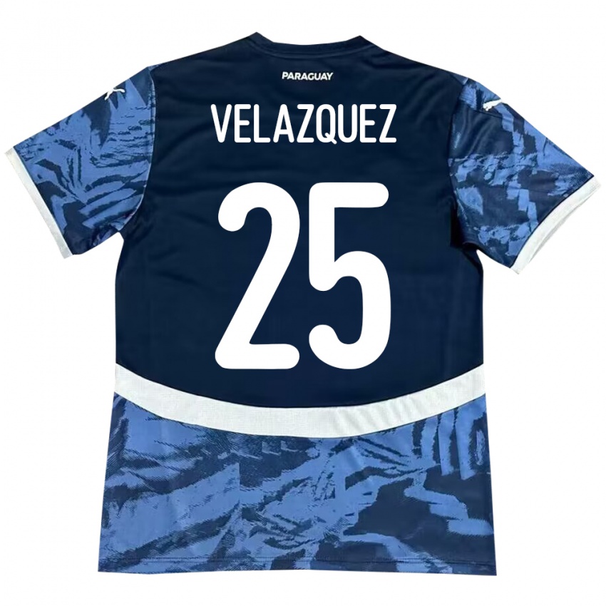 Niño Camiseta Paraguay Gustavo Velázquez #25 Azul 2ª Equipación 24-26 La Camisa México