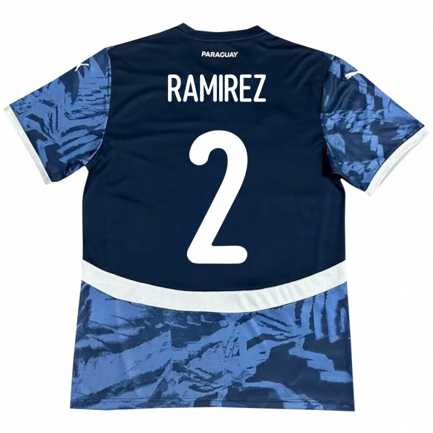 Niño Camiseta Paraguay Iván Ramírez #2 Azul 2ª Equipación 24-26 La Camisa México