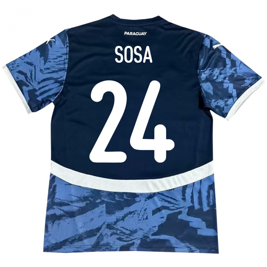 Niño Camiseta Paraguay Ramón Sosa #24 Azul 2ª Equipación 24-26 La Camisa México