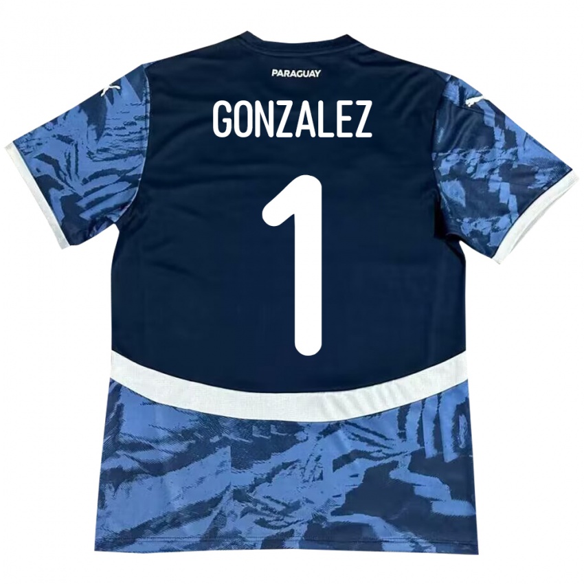 Niño Camiseta Paraguay Ángel González #1 Azul 2ª Equipación 24-26 La Camisa México