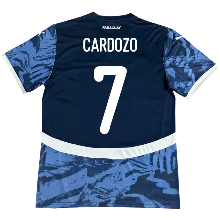 Niño Camiseta Paraguay Fernando Cardozo #7 Azul 2ª Equipación 24-26 La Camisa México